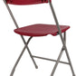 100 Red Plastic Folding Chairs Steel Frame, High-Capacity, Lightweight for Office, Wedding, Party, Picnic, Dining, School - Set of 100