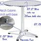BTExpert 23.75" Round Stainless Steel Table + 2 Silver Gray Slat Chairs, Indoor Outdoor Commercial Lightweight