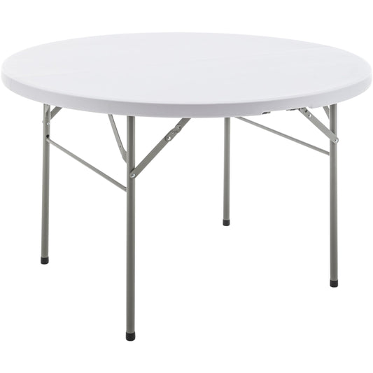 BTEXPERT White 4 Ft 48inch Round Plastic Folding Table Commercial Portable Indoor Outdoor Accessory For Patio Backyard Dining Wedding Party Events Home Kitchen