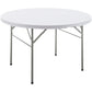 BTEXPERT White 4 Ft 48inch Round Plastic Folding Table Commercial Portable For Banquet Dining Wedding Party Events Home Kitchen Patio Backyard Indoor Outdoor, Set of 2