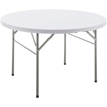 BTEXPERT White 4 Ft 48inch Round Plastic Folding Table Commercial Portable For Banquet Dining Wedding Party Events Home Kitchen Patio Backyard Indoor Outdoor, Set of 2