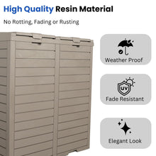 BTExpert 62 Gallon Outdoor Garbage Trash Can, Waterproof Resin Double Lid Drip Tray, Outside Trash Bin for Hideaway Patio Waste, Kitchen, Backyard, Deck, Pool Gray Set of 5