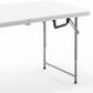 BTExpert 4ft Fold-in-Half Utility Table, Lightweight, Height Adjustable, Indoor/Outdoor, Easy to Clean – White