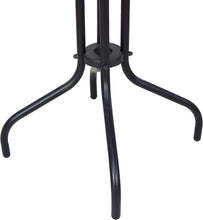 BTExpert Indoor Outdoor 23.75" Round Tempered Glass Metal Table Black + 2 Bronze Restaurant Metal Aluminum Slat Stack Chairs Lightweight
