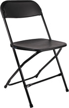 BTExpert Black Plastic Folding Chair Steel Frame Commercial High Capacity Event Chair lightweight Set for Office Wedding Party Picnic Kitchen Dining Church School Set of 8