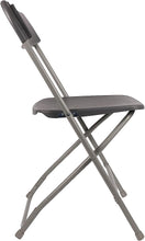 BTExpert Gray Plastic Folding Chair Steel Frame Commercial High Capacity Event Chair lightweight Set for Office Wedding Party Picnic Kitchen Dining Church School Set of 4