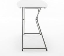 BTExpert Personal Folding Utility Table 2.5ft 29" x 19" Lightweight Adjustable Height Portable Carrying Handle Indoor Outdoor Picnic Camping Office Home Party Convenient Easy to Clean Store Care White