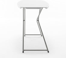 BTExpert Personal Folding Utility Table 2.5ft 29" x 19" Lightweight Adjustable Height Portable Carrying Handle Indoor Outdoor Picnic Camping Office Home Party Easy to Clean Store Care White Set of 5