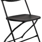BTExpert Black Plastic Folding Chair, Steel Frame, High-Capacity Event Seating - Set of 4