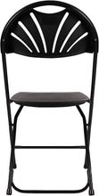 100 of BTExpert Black Plastic Folding Chair Fan Style Steel Frame Commercial High Capacity Event Chair lightweight Wedding Party Set of 100