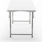 BTExpert 4ft Fold-in-Half Utility Table, Lightweight, Height Adjustable, Indoor/Outdoor, Easy to Clean – White
