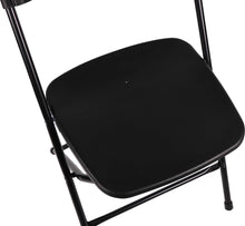 BTExpert Black Plastic Folding Chair Steel Frame Commercial High Capacity Event Chair lightweight Wedding Party Set of 2