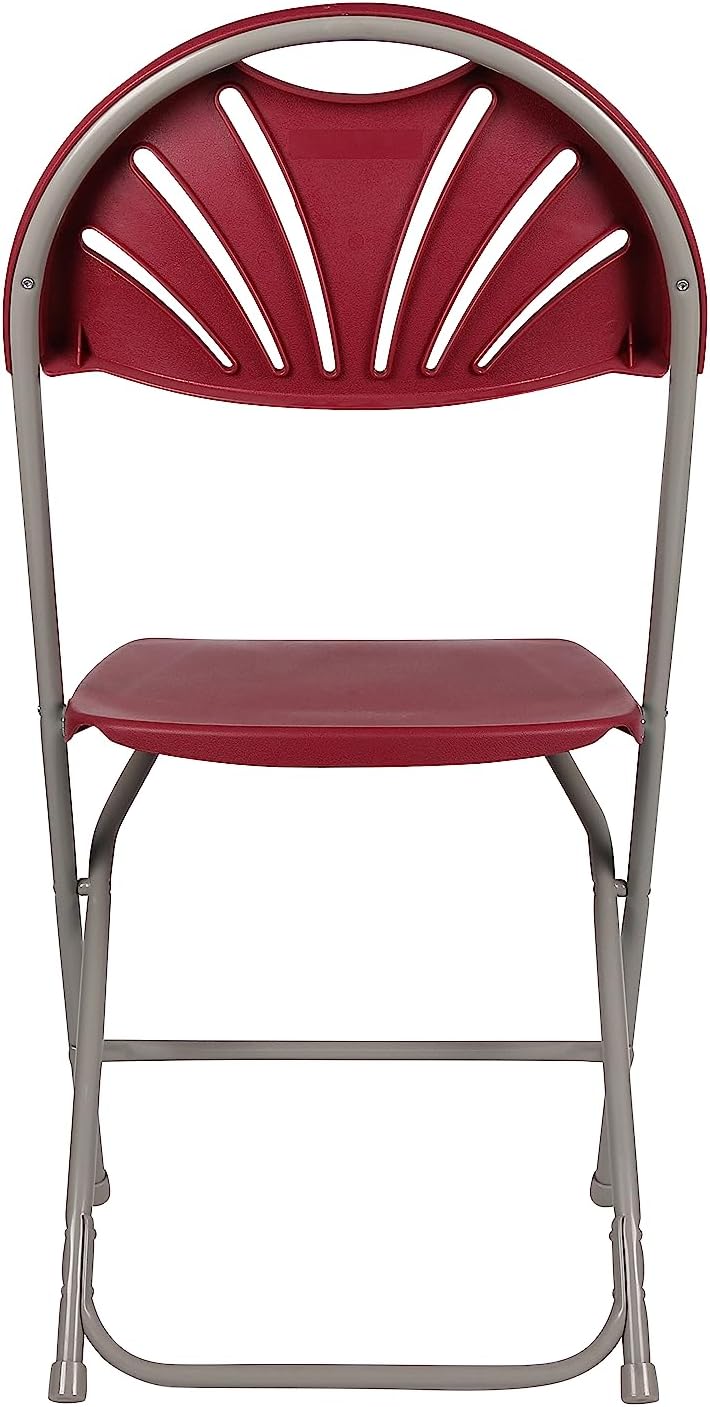 BTExpert Red Plastic Folding Chair Steel Frame Commercial Chair lightweight Wedding Party - Set of 4