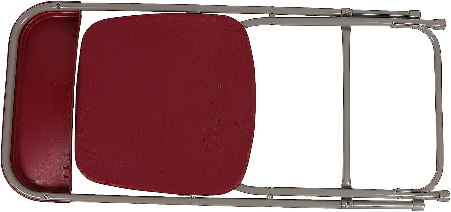 BTExpert 4-Piece Folding Seminar Table Portable and Chair Set, 6' x 18" x 29" Training Table & 3 Red Chairs