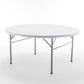 BTExpert 60" White Round Folding Table, Commercial Plastic, Portable for Banquet, Wedding, Party, Home, Patio, Indoor Outdoor - Set of 2