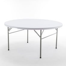 BTEXPERT White 5 Ft 60inch Round Plastic Folding Table Commercial Portable For Banquet Dining Wedding Party Events Home Kitchen Patio Backyard Indoor Outdoor, Set of 2