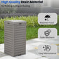 BTExpert 31-Gallon Waterproof Outdoor Trash Can – Resin Bin w/ Double Lid, Drip Tray, Hidden Design for Patio - Set of 5