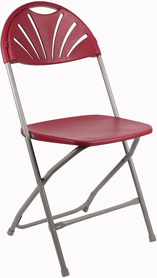 BTExpert Red Plastic Folding Chair Steel Frame Commercial High Capacity Event Chair lightweight Wedding Party - Set of 2