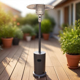 BTExpert 50000 BTU Propane Patio Heater for Outdoor Double-Layer Stainless Steel Burner, Wheels, Triple Protection System, Outdoor Heater Round Table design for Home and Commerical, Bronze