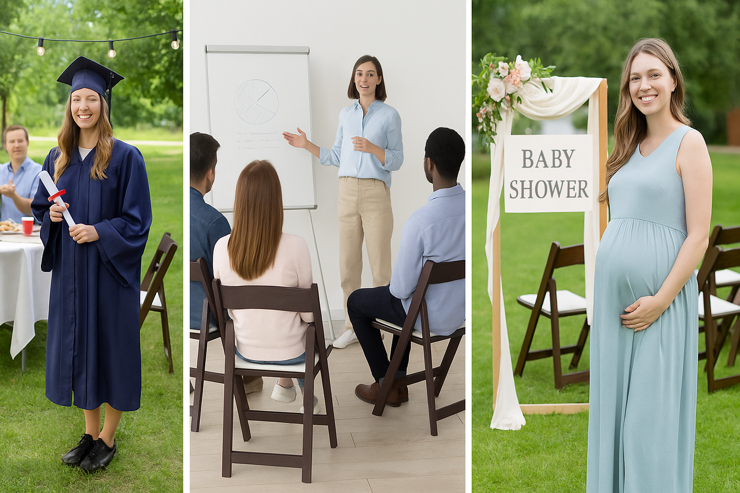 BTEXPERT SET of 4 Resin Folding Chair Vinyl Padded Seat Indoor Outdoor Lightweight Set for Home Event Party Picnic Kitchen Dining Church School Weddings- brown