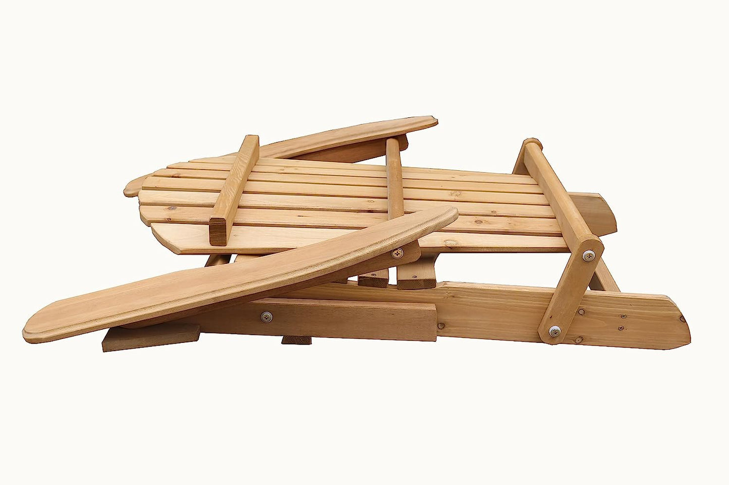 BTExpert Folding Adirondack Chair Half-Assembled Wooden Lounge for Outdoor, Lawn, Deck, Fire Pit, Pool, Beach, 350lb Capacity - Set of 2