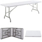 BTExpert 8-Foot - 96" long White Plastic Folding Table Portable 30" Wide , 29" High, Indoor Outdoor Events Banquet Dining Party Patio