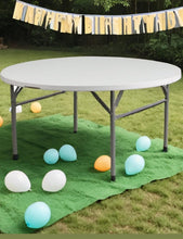 BTEXPERT White 5 Ft 60inch Round Plastic Folding Table Commercial Portable For Banquet Dining Wedding Party Events Home Kitchen Patio Backyard Indoor Outdoor, Set of 5