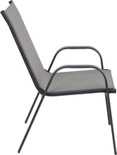 BTExpert Indoor Outdoor 27.5" Round Restaurant Table Stainless Steel Silver Aluminum + 4 Gray Flexible Sling Stack Chairs Commercial Lightweight