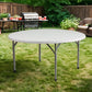 BTExpert 5-Foot 60inch White Round Plastic Folding Table Full Top Commercial Portable - Set of 5