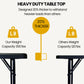 BTExpert Fold-in-Half Folding Utility Table 6 Feet 72"x 29.5" Lightweight Portable Carrying Handle Indoor Outdoor Picnic Camping Office Home Party Wedding Event Easy to Clean Store Care Black Set of 5
