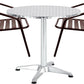 BTExpert 27.5" Round Stainless Steel Table + 2 Bronze Slat Chairs, Indoor Outdoor Commercial Lightweight