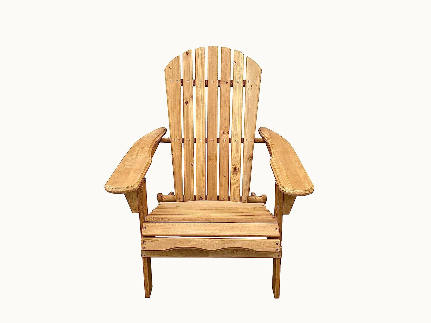 BTExpert Folding Adirondack Chair Half-Assembled Wooden Lounge for Outdoor, Lawn, Deck, Fire Pit, Pool, Beach, 350lb Capacity - Set of 2