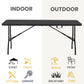 BTExpert 6 Feet - 72 x 29.5" - Fold-in-Half Folding Utility Table Lightweight Portable Carrying Handle