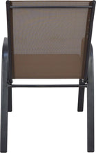BTExpert Indoor Outdoor 27.5" Round Restaurant Table Stainless Steel Silver Aluminum + 3 Brown Flexible Sling Stack Chairs Commercial Lightweight