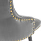 BTEXPERT Set of 4 Premium Upholstered 33" High Back Bar Stools, Gray PU Leather with Gold Nail Head Trim