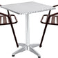 BTExpert 23.75" Square Stainless Table + 2 Bronze Slat Chairs, Indoor Outdoor Commercial Lightweight