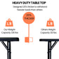 BTExpert Fold-in-Half Folding Utility Table 4Feet Lightweight Height Adjustable Portable Carrying Handle Indoor Outdoor Picnic Camping Office Home Party Easy to Clean Store Care Black Set of 2
