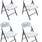 BTEXPERT Thick Folding Chair Party Chair Indoor Outdoor Wedding Event Picnic Kitchen Dining Church School White Foldable Chair Steel Frame Set of 6
