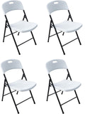BTEXPERT Thick Folding Chair Party Chair Indoor Outdoor Wedding Event Picnic Kitchen Dining Church School White Foldable Chair Steel Frame Set of 6