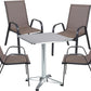 BTExpert 27.5" square Restaurant Table Stainless Steel Silver Aluminum Furniture with base - Set of 2