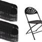 BTExpert Black Plastic Folding Chair Fan Style, Steel Frame, Lightweight, High-Capacity Event Seating for Weddings, Parties - Set of 100