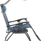 BTEXPERT Zero Gravity Chair Lounge Outdoor Pool Beach Yard Garden Utility Tray Cup Holder Blue