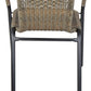 BTExpert 27.5" Square Restaurant Table Stainless Steel with 4 Brown Commercial Chairs, Indoor Outdoor