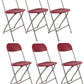 BTExpert Red Plastic Folding Chair, Steel Frame, High Capacity, Lightweight Office, Wedding, Party, Picnic, Kitchen, Dining, Church, School - Set of 6