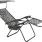 BTEXPERT Zero Gravity Chair Lounge Outdoor Pool Patio Beach Yard Garden Sunshade Utility Tray Cup Holder Black