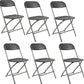 BTExpert Gray Plastic Folding Chair, Steel Frame, High Capacity, Lightweight Office, Wedding, Party, Picnic, Kitchen, Dining, Church, School - Set of 6