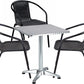 BTExpert 27.5" square Restaurant Table Stainless Steel Silver Aluminum Furniture with base - Set of 2