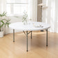 BTExpert 5-Foot 60inch White Round Plastic Folding Table Full Top Commercial Portable - Set of 5