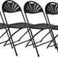 BTExpert Black Plastic Folding Chair, Steel Frame, High-Capacity Event Seating - Set of 4