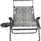 BTEXPERT Zero Gravity Chair Lounge Outdoor Pool Patio Beach Yard Garden Sunshade Utility Tray Cup Holder Black